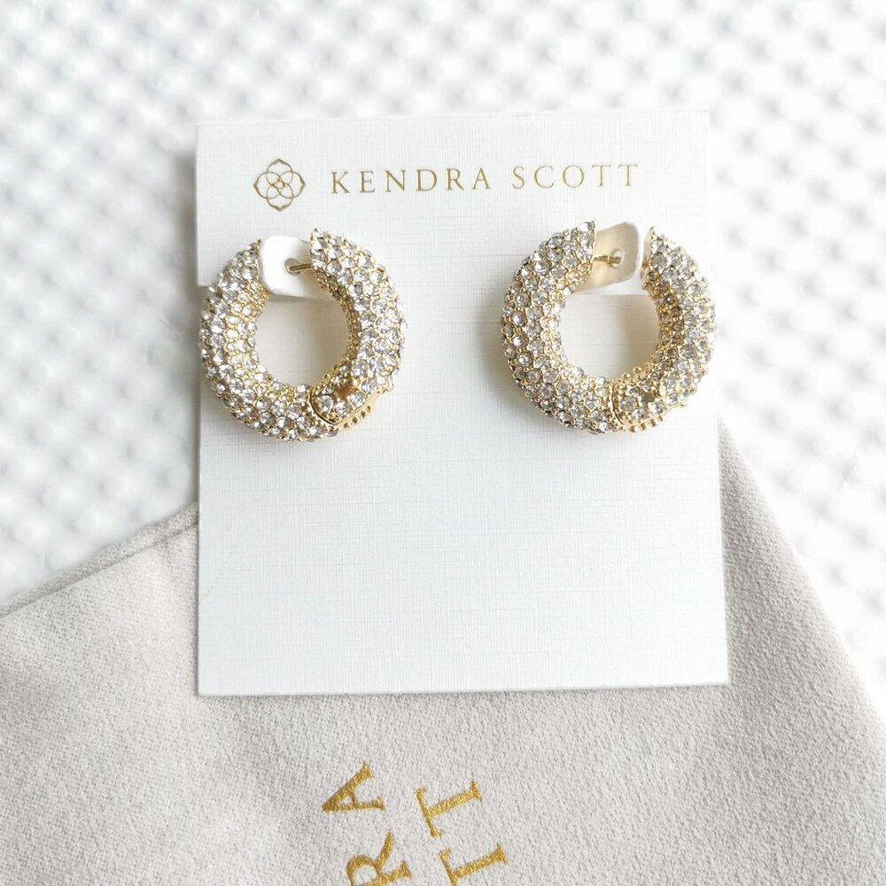 Kendra Scott Gold Pave Hoop Earrings